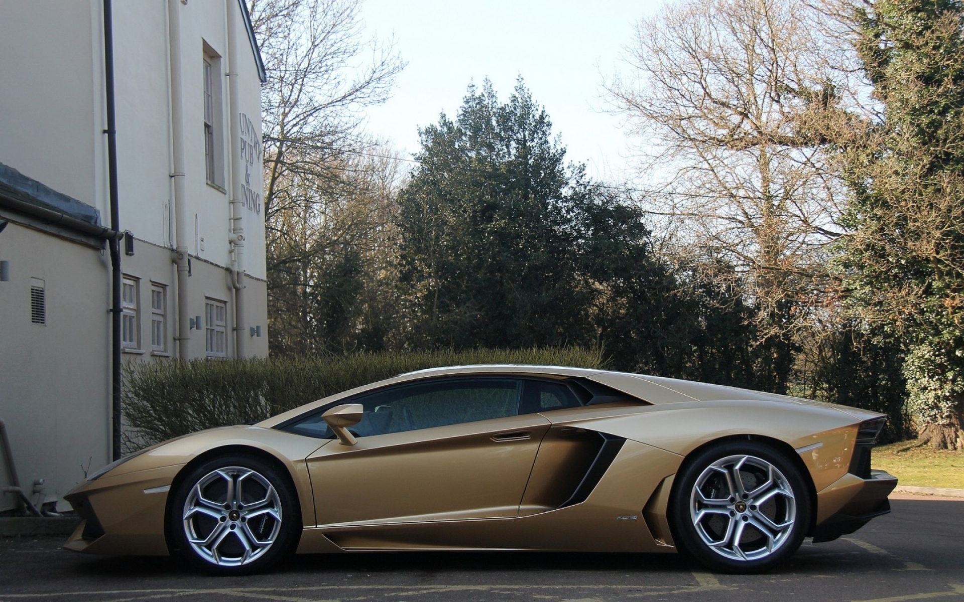 Картинки Lamborghini, aventador, профиль, красный, черный, колеса фото и обои на рабочий стол