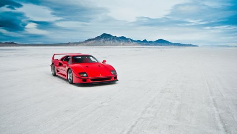 Ferrari f40, озеро,
