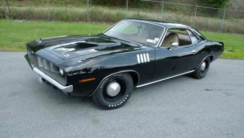 1971, cuda, plymouth, черный