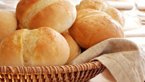 Хлеб, белый, круглый, корзина