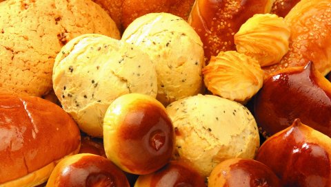 булочки, пирожные, конфеты, белый