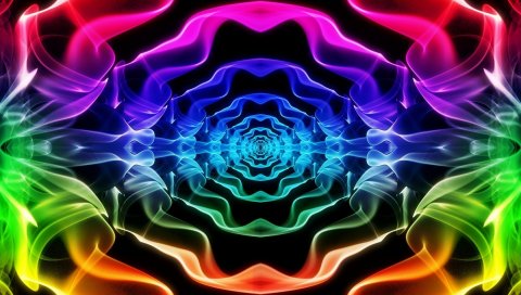 дым, круги, фигуры, красочное