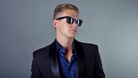 смокинг, солнцезащитные очки, стиль, прическа, студия