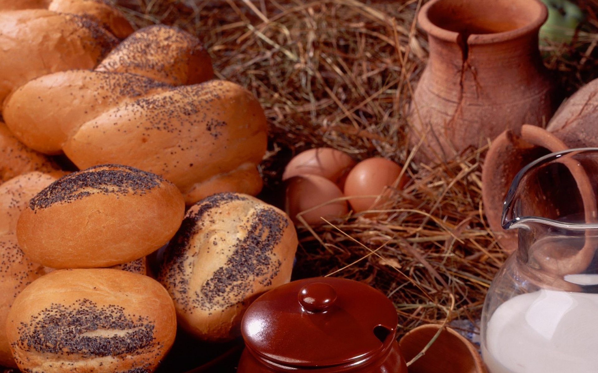 Картинки Хлеб, мак, выпечка, вкусно фото и обои на рабочий стол