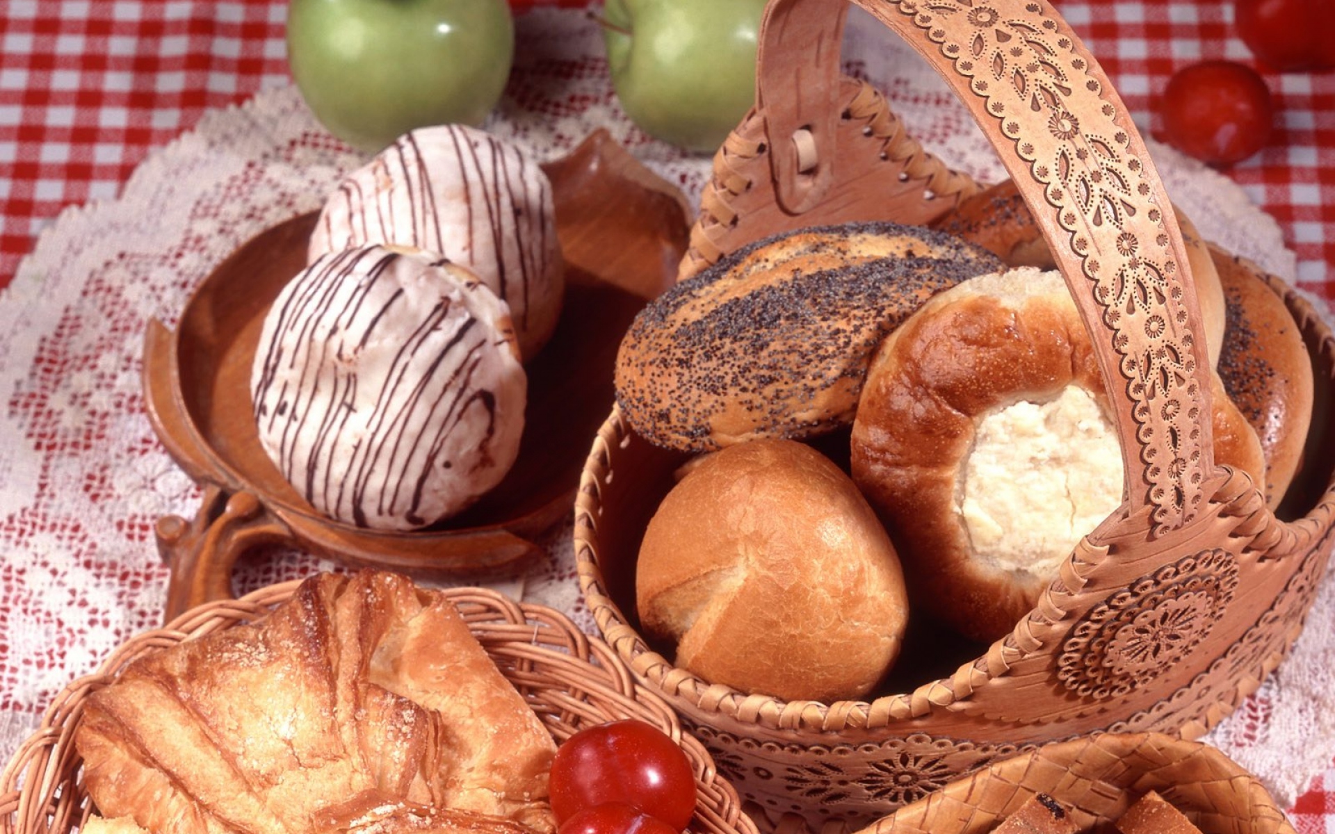 Картинки Хлеб, булочки, выпечка, корзина фото и обои на рабочий стол