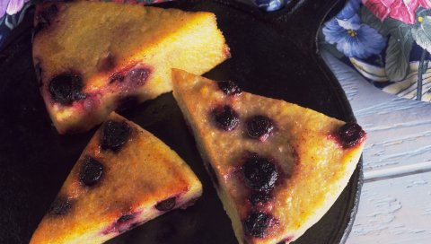 Пирог, ягода, кусочек, кекс