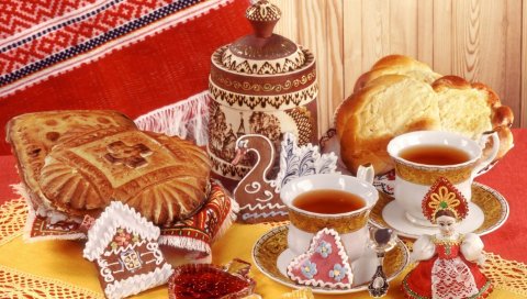 Пироги, варенье, чай, вкусные