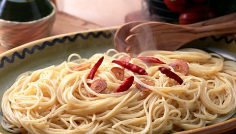 Лапша, макароны, перец, ужин