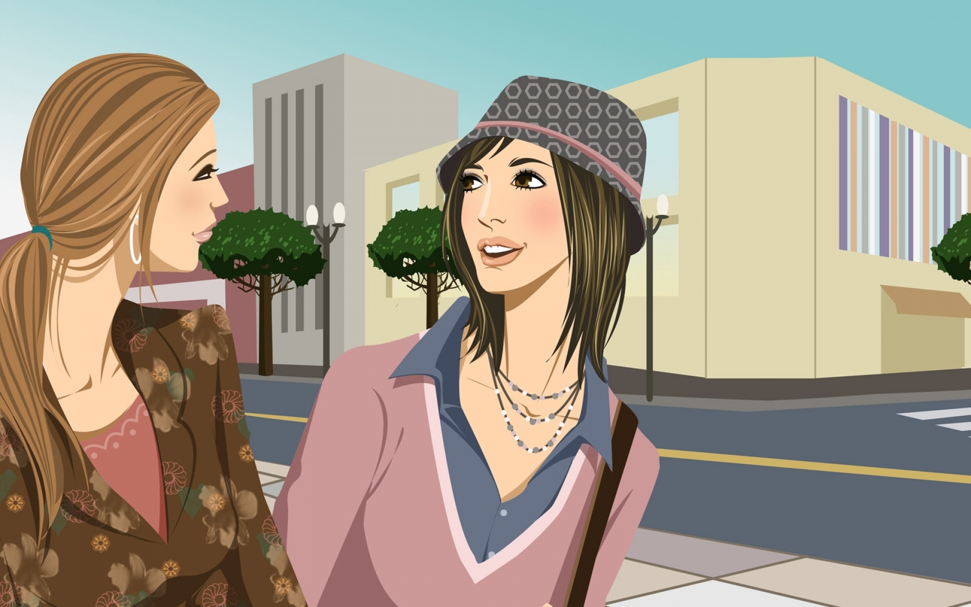 Две девушки разговаривают на улице