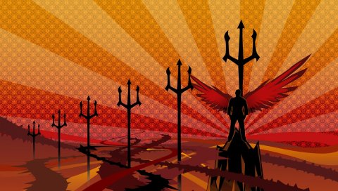 Крылья, рисунок, столбы