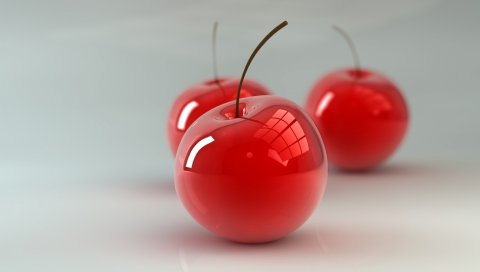 Вишня, ягода, 3d