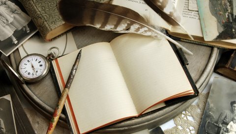 Книги, урожай, бумага, открытки, ноутбук, ретро