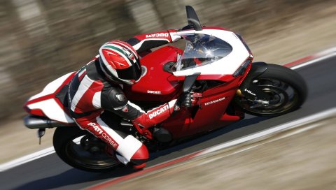 Дукати, красный, мотоцикл, Ducati 1098, движение