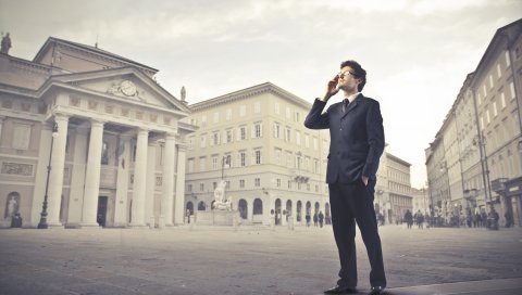 точки, город, человек, телефон, костюм, пиджак, брюки