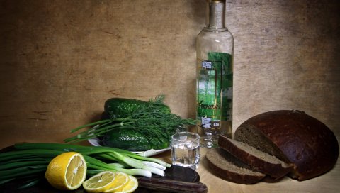 odka, хлеб, продукты питание, лимон