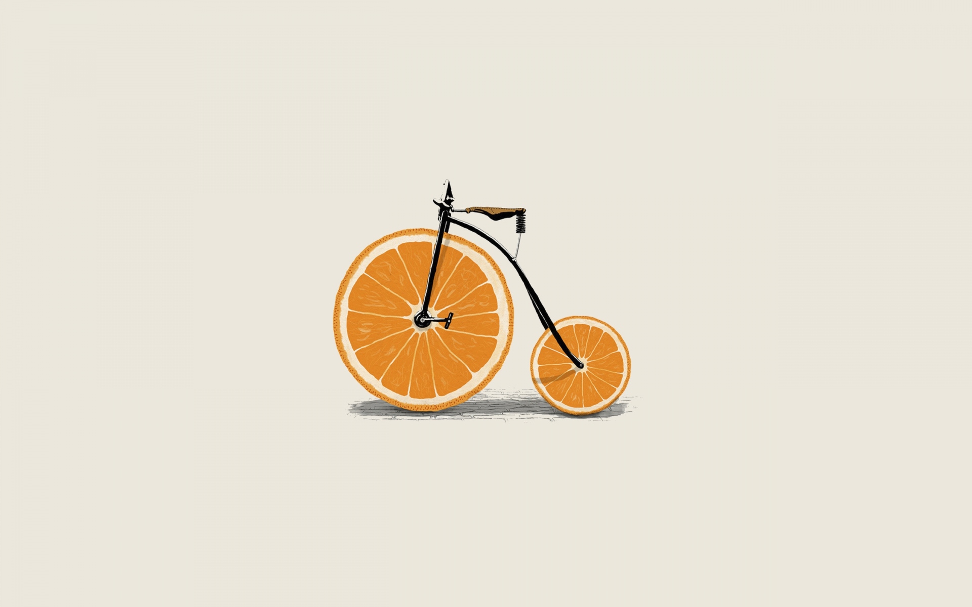 Картинки оранжевая, клинья, колесо, велосипед, минимализм, велосипед фото и обои на рабочий стол