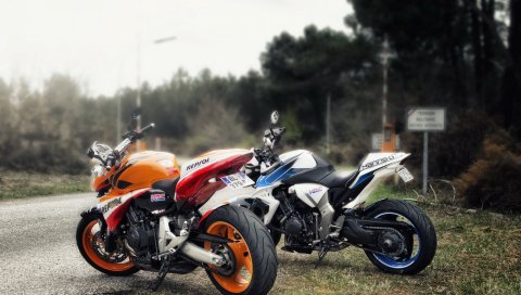 шершней и cb100r, велосипеды, дорога