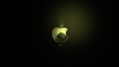 логотип, черный, белый, Apple, Mac, минималистский