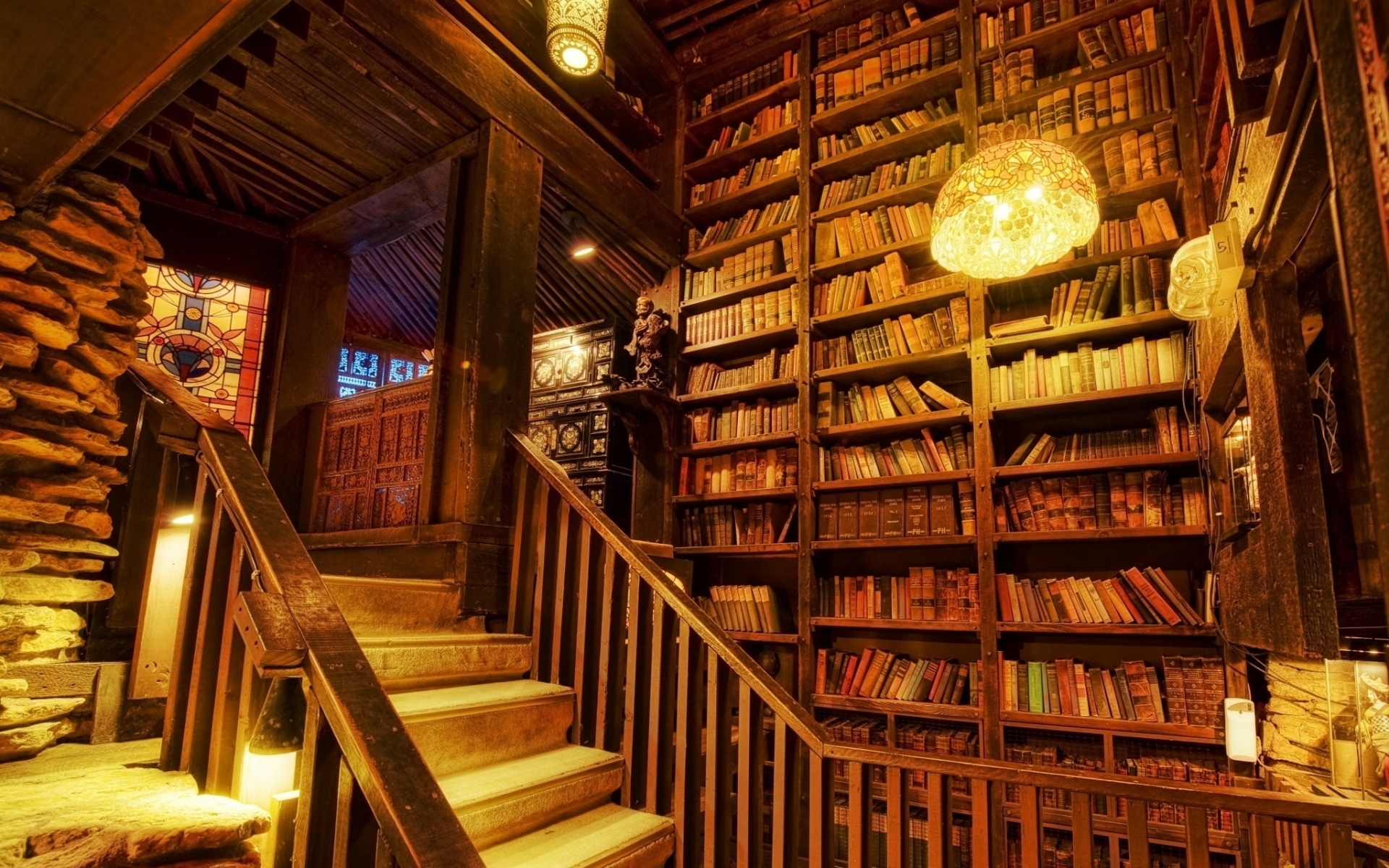 Картинки лампы, книги, библиотека фото и обои на рабочий стол