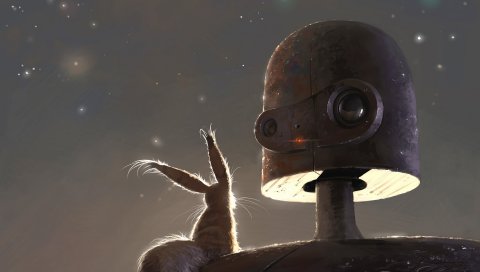 замка, небо, искусство, животные