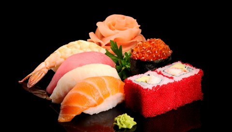 Суши, вкусные, морепродукты