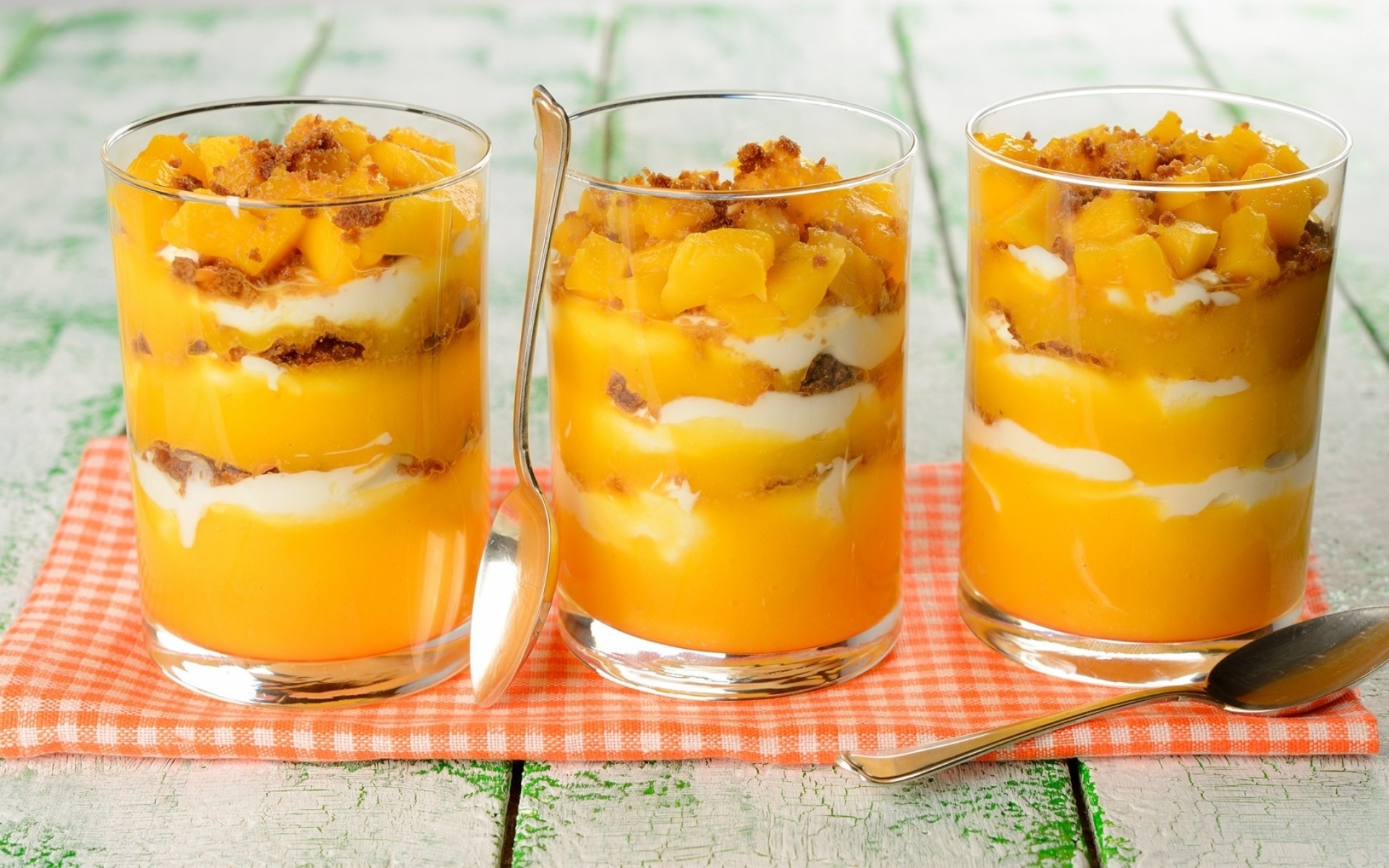 Картинки Очки, манго, десерт, ложка, фрукты фото и обои на рабочий стол