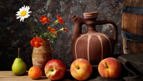 Груша, фрукты, абрикос, нектарин