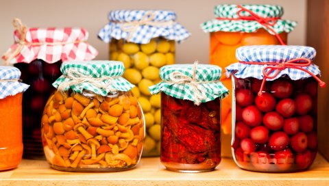 Маринованные, овощи, ягоды, банки