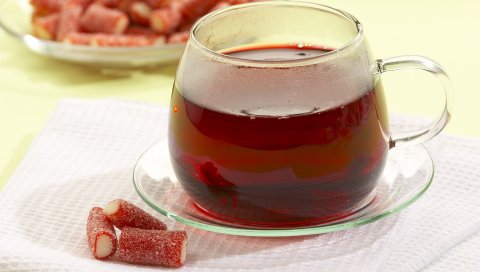 Чай, чашка, конфеты