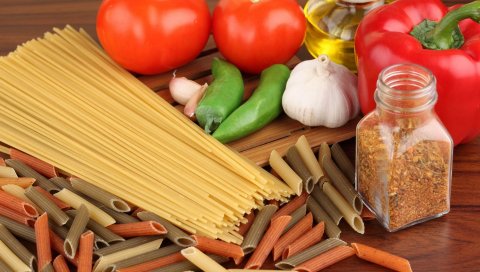 Макароны, овощи, вкусные