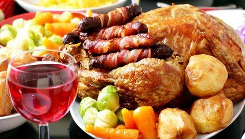 Мясо, вино, овощи