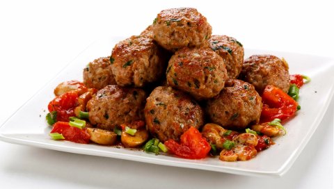 Гамбургеры, мясо, фарш, овощи