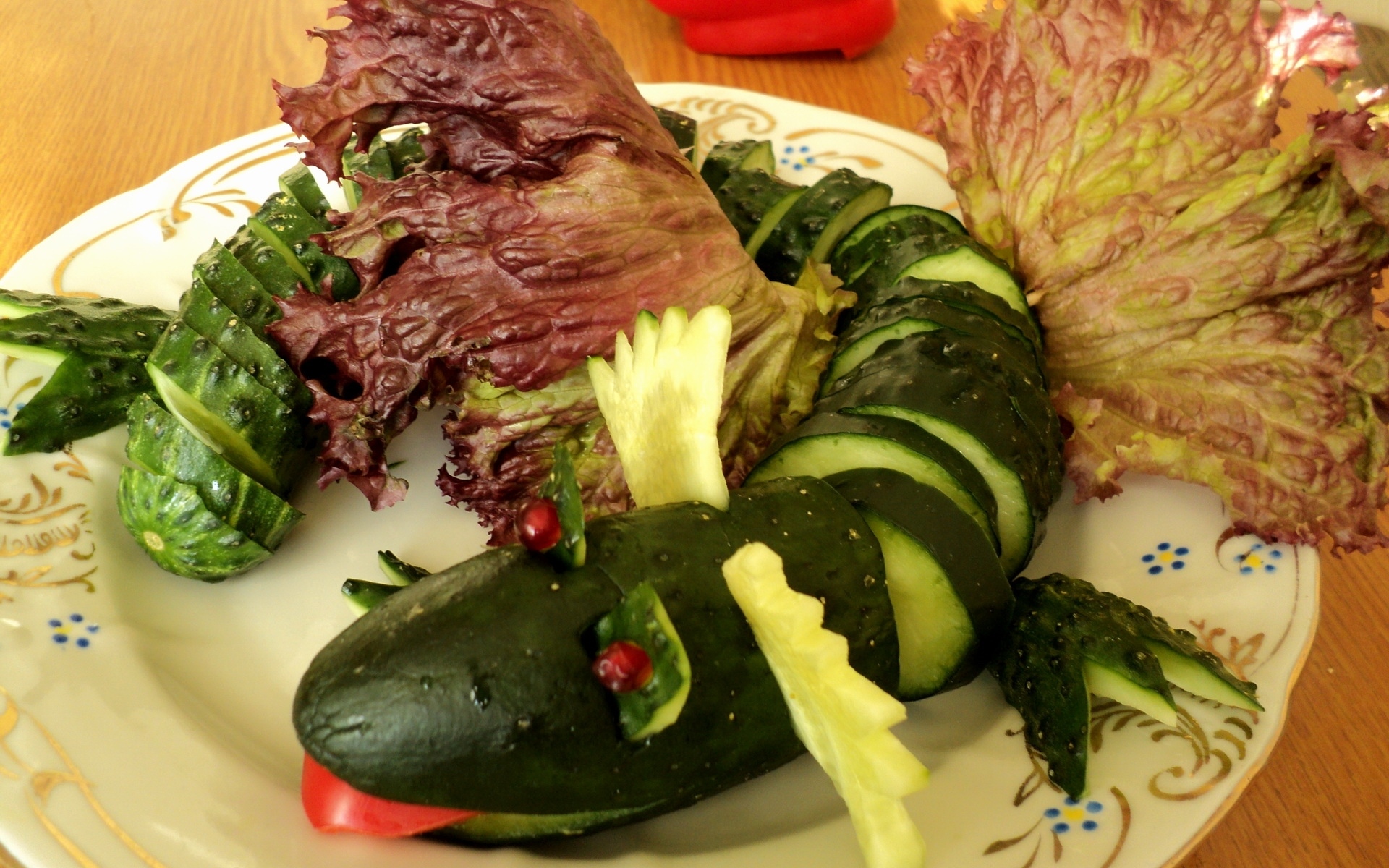 Картинки Мясо, огурец, дизайн, блюдо, нарезанные фото и обои на рабочий стол