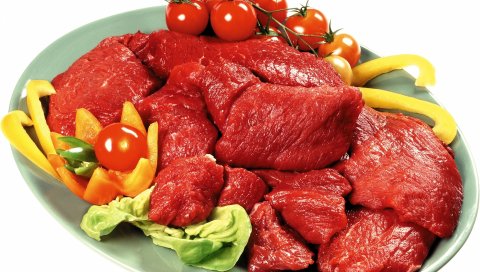 Мясо, помидоры, помидоры черри,