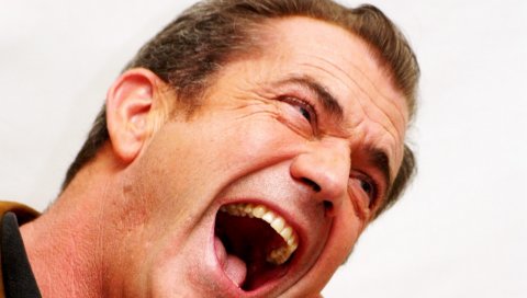 Mel gibson, смех, рот, зубы