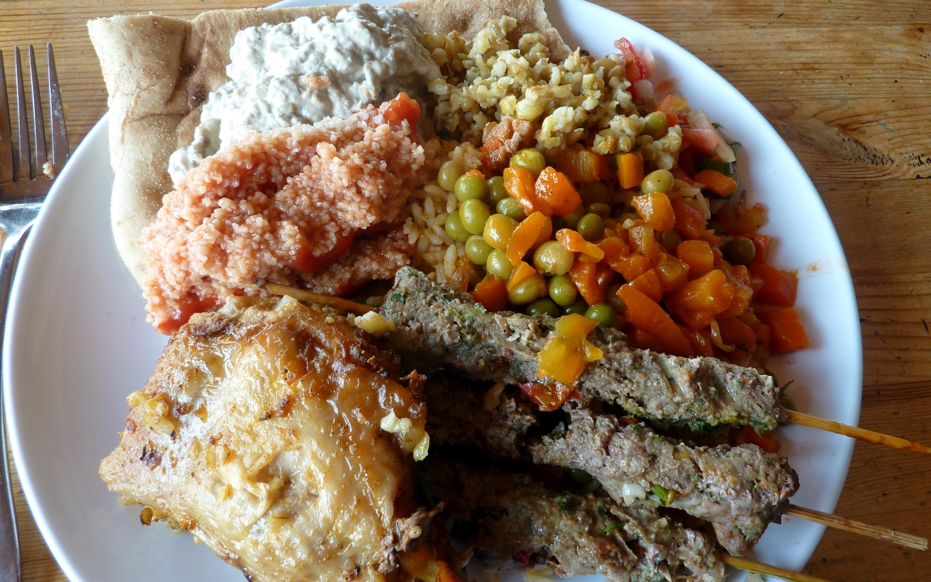 Картинки Мясо, овощи, рис, соус фото и обои на рабочий стол