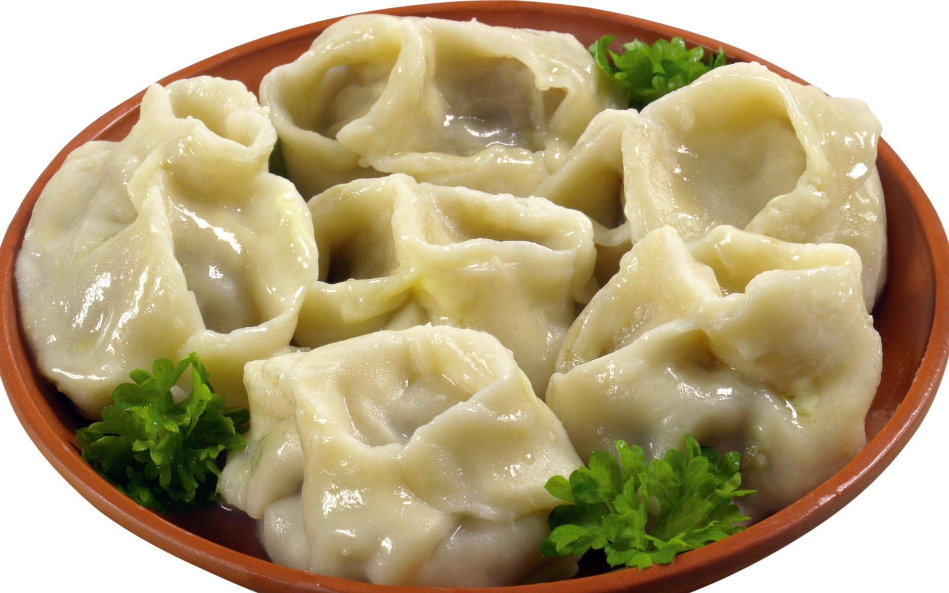 Картинки Манти, мясо, зелень, блюдо фото и обои на рабочий стол