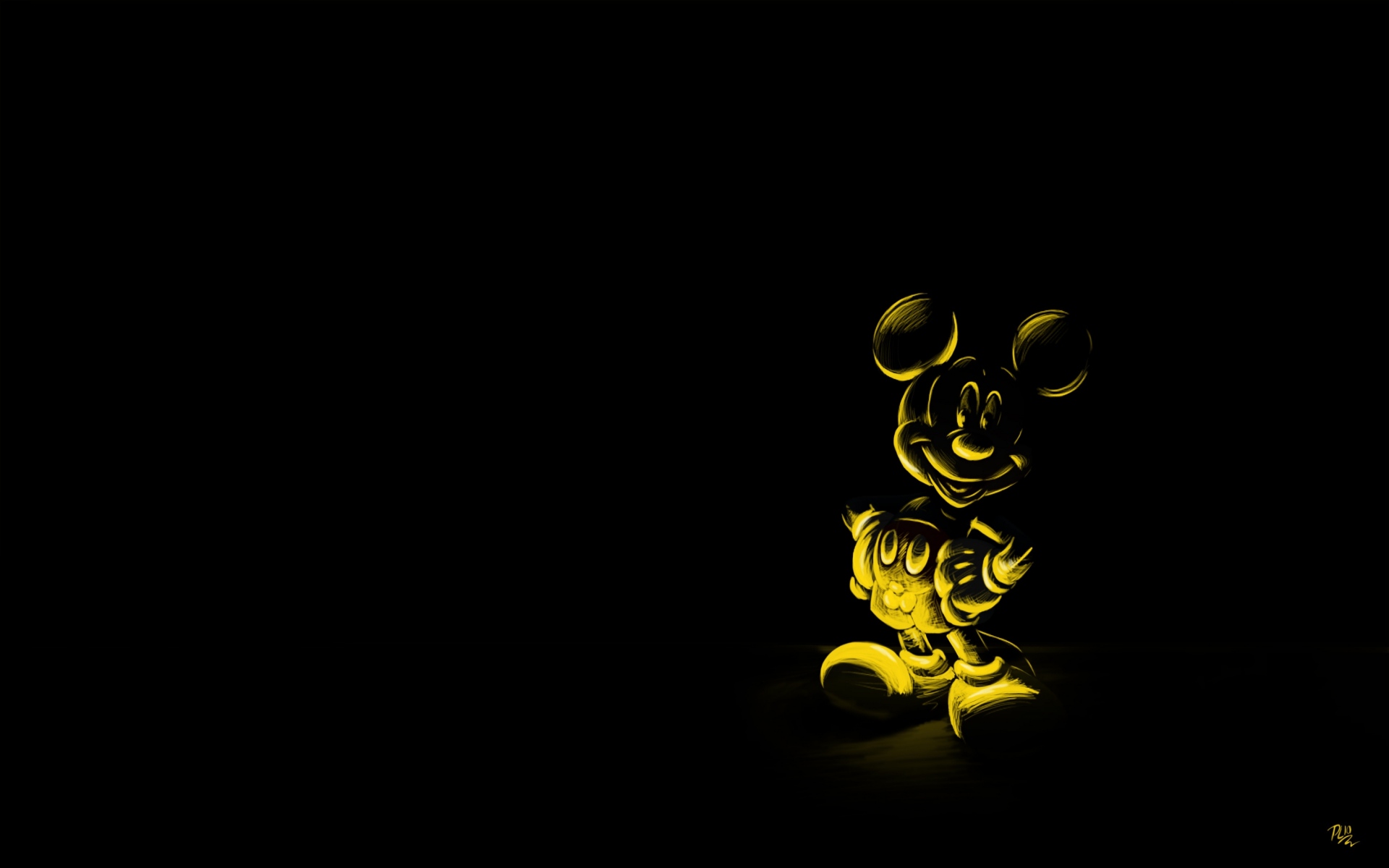 Картинки Мультфильм, черный фон, персонаж, mickey мышь, мышь фото и обои на рабочий стол