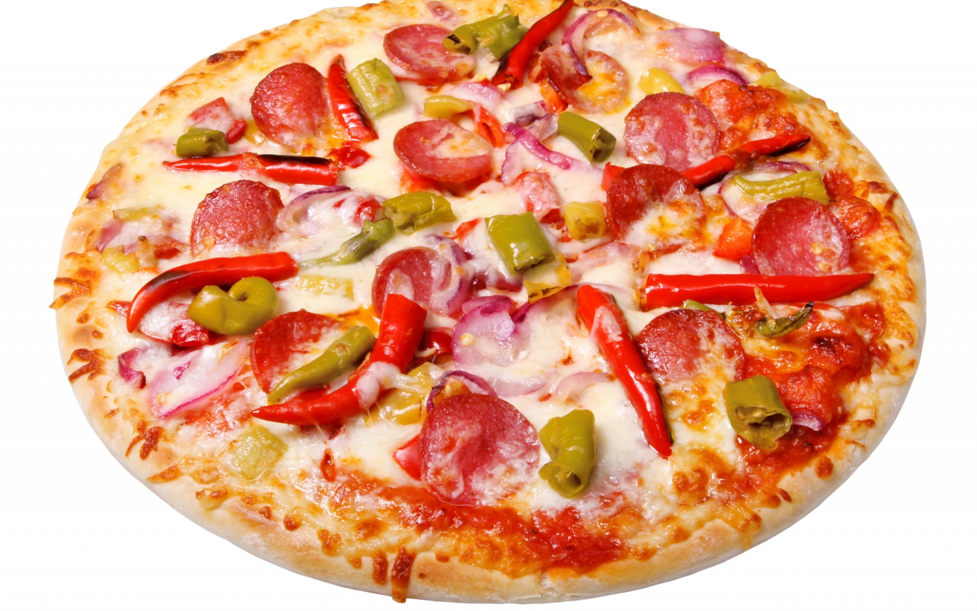 Картинки Пицца, сыр, колбаса, овощи, печеные фото и обои на рабочий стол