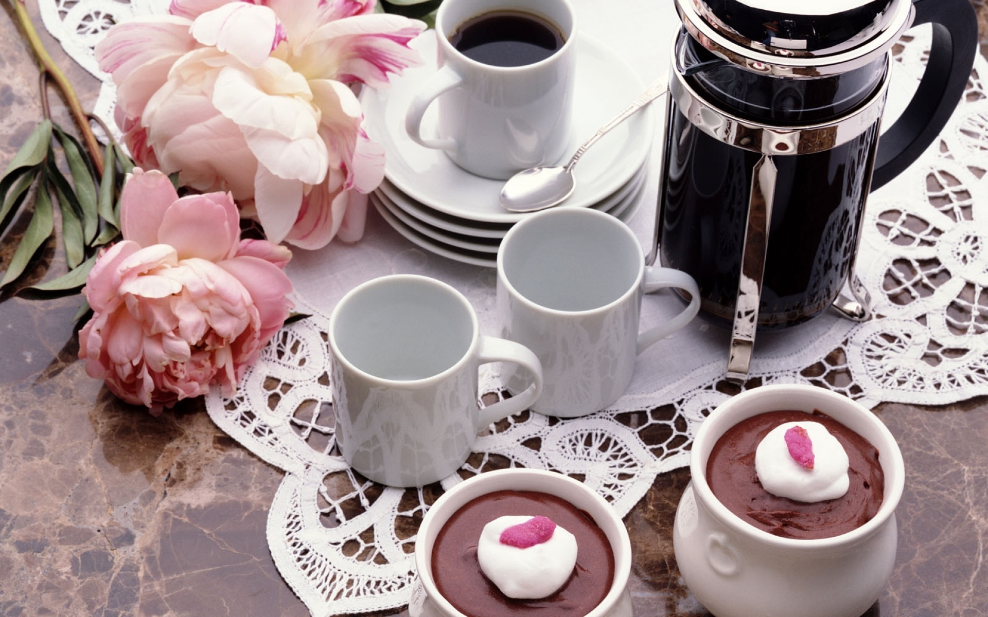 Картинки Чай, пирог, кофе, завтрак фото и обои на рабочий стол