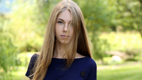 Девушка, волосы, красивая, трава