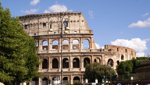 Рим, Италия, Колизей, город, люди