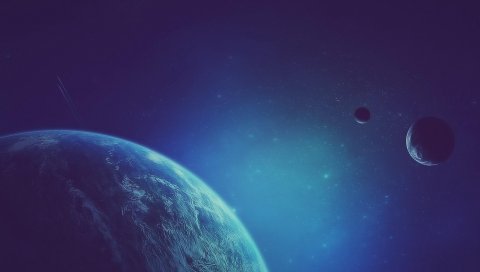 Планеты, космос, звезды, огни
