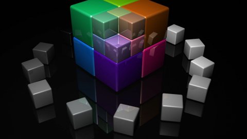 Куб, кубики, красочный, яркий