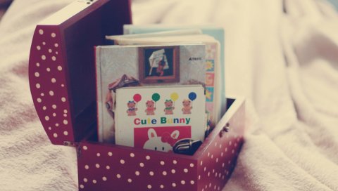 Сундук, книги, украшения, украшения