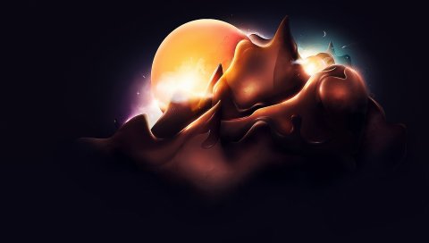 Рисунок, фон, красочный, темный
