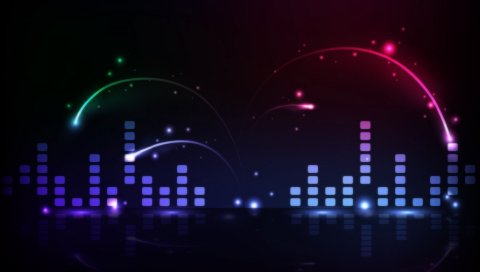 Эквалайзер, красочный, темный, фон