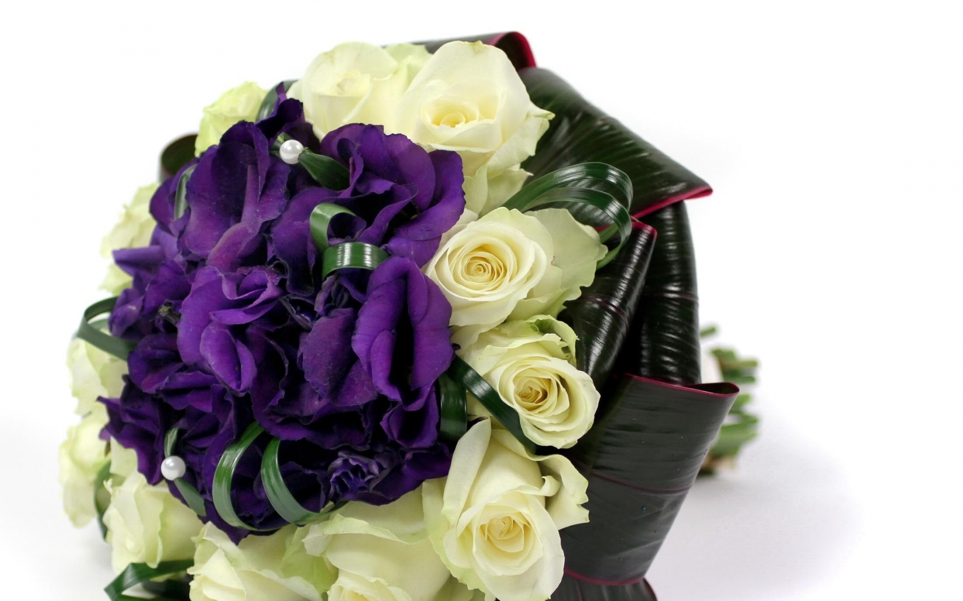 Картинки Розы, lisianthus russell, цветы, листья, букет, композиция фото и обои на рабочий стол