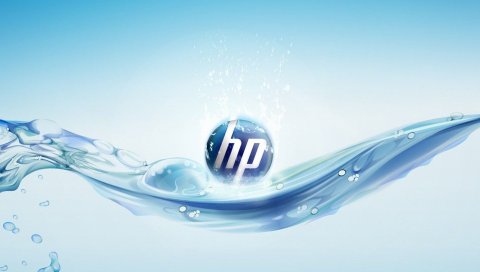 HP, компьютеры, логотип, вода