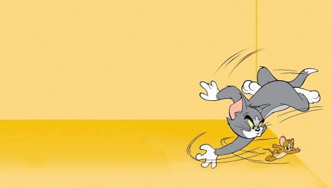 Том и Джерри, кошка, мышь, погоня, гнев, смех, угрожающий взгляд, мультфильм